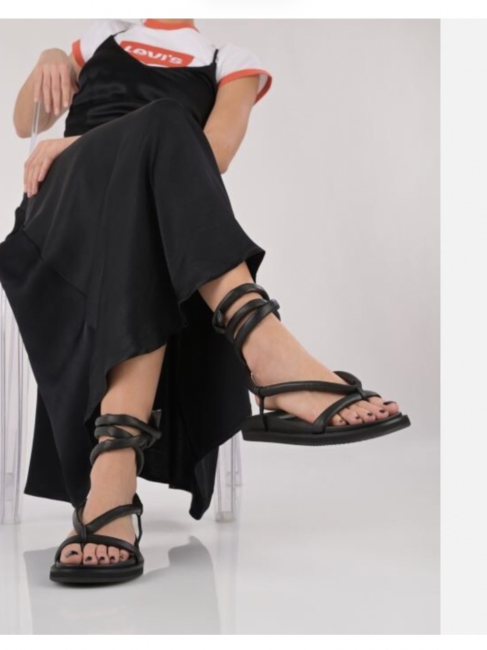 Alias Mae soki black leather sandal
